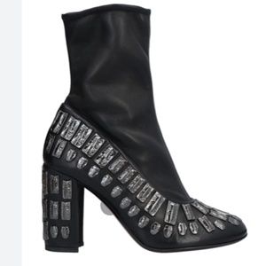 Samuele failli  black ankle boots 37 silver accentS 7